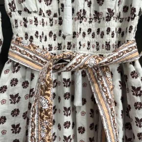 Cleobella White and Brown Midi Dress - Picture 7 of 14